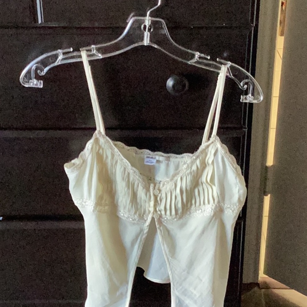 Cream Lace Trim Cami Top